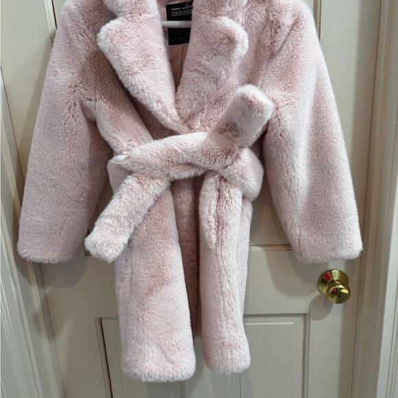 Bomboogie girls faux fur pink coat - Picture 3 of 4